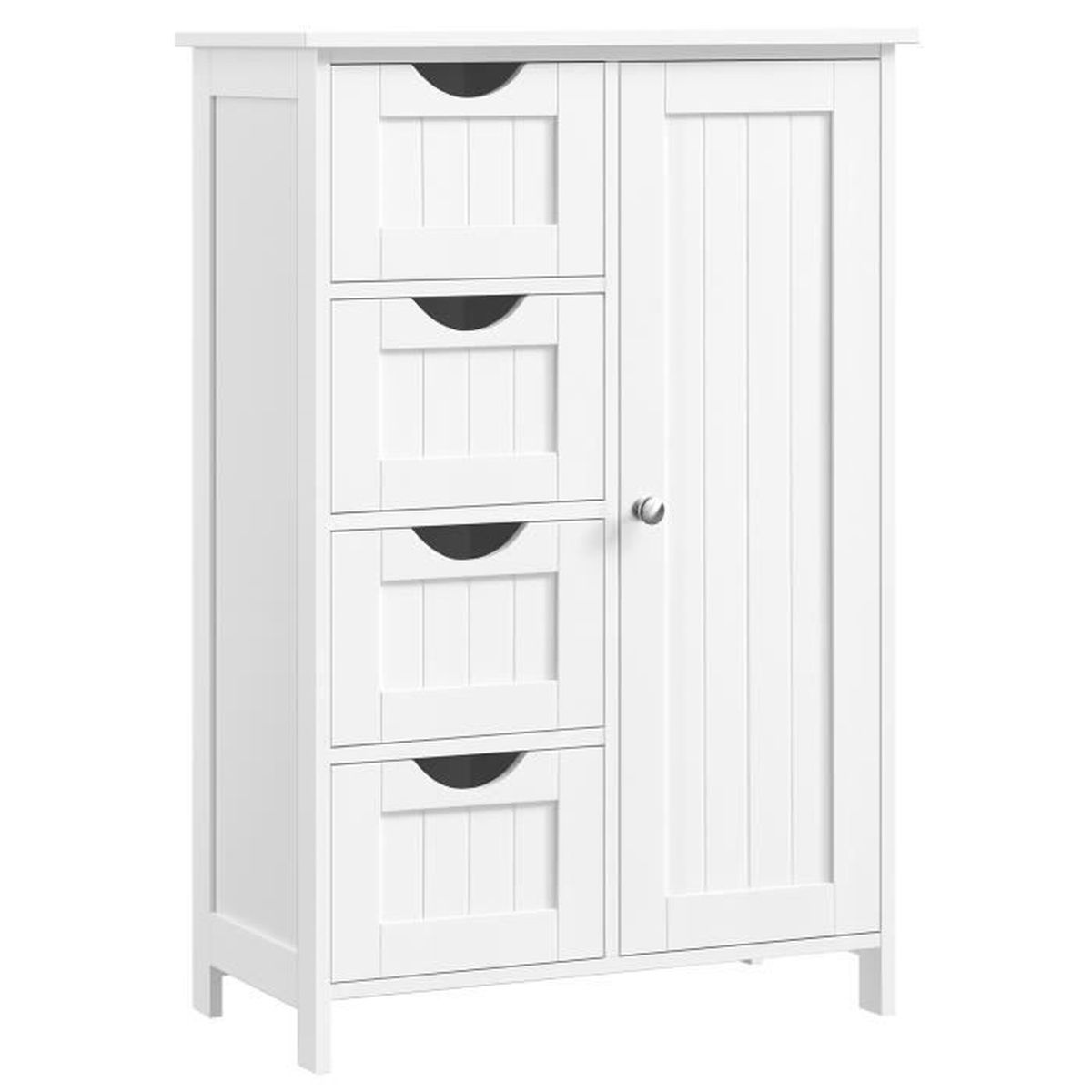 Blanc Meuble de Rangement de Salle de Bain Moderne avec 4 Tiroirs Meuble de Salle de Bain sur Pied pour Salle de Bain Petit Meuble de Salle de Bain Cuisine Salon USIKEY Meuble de Salle de Bain