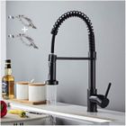 WEGARDEN Robinet de Cuisine avec Douchette Pivotant à 360° Robinet Cuisine à Ressort 2 Modes de Pulvérisation avec Tuyaux Mitigeur (Noir)
