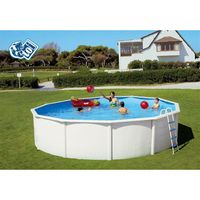 CANARIAS Piscine hors sol en acier circulaire / ronde 550 x 120 (Kit complet piscine, Filtre, Skimmer et échelle)