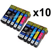 Cartouches d'encre compatibles Epson 26XL T2636 pour XP 510/520/600/605 - Pack de 10