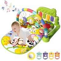 Tapis d'éveil Bébé musical, Piano de Fitness Amovibles Tapis de Jeu pour bébé, Jouets Cadeaux pour Nouveau-nés Tout-Petits(vert)