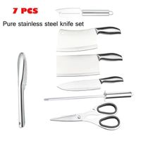 7Pièces Set Couteaux de Cuisine couperet Couteaux à viande fruit  découper les os couteau de chef en acier inoxydable Taille crayon