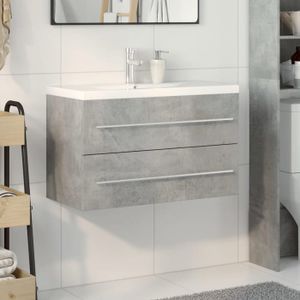 Meuble Salle De Bain Vicco Kiko 3 Pièces - Blanc Mat / Imitation Béton - 45x60 Cm