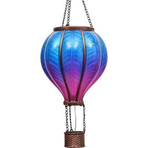 LAMPION Lanterne Solaire Extérieur De Jardin Marocaine Décorative À Suspendre, Lanterne En Forme Montgolfière Pour Décoration De Jard[J4584]