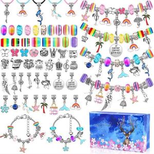 CRÉATION DE BIJOUX Perles Enfant,112pcs Bracelet Bricolage Perles Set