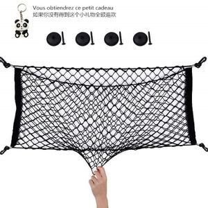  Filet de Rangement Coffre de Voiture, Extensible à 160x120cm,  Filet avec 4 Crochets et Barrière en Maille Extensible. Haute Résistance et  Durabilité