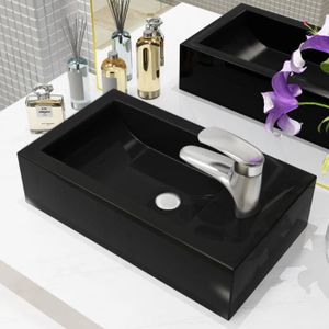LAVABO - VASQUE Vasque en céramique noir 46 x 25,5 x 12 cm - Marque - Modèle - Couleur principale: Noir - Matière: Céramique