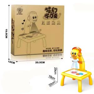 TABLE A DESSIN Dessin - Graphisme,Mini-projecteur de dessin Animé Montessori pour enfants,Table de dessin,jouet éducatif - Type Yellow Duck