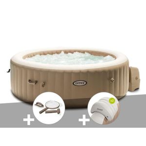 SPA COMPLET - KIT SPA Spa gonflable Intex PureSpa Sahara - 4 places - Bulles - Beige