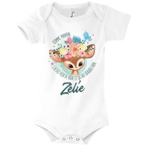 BODY Zélie | Body bébé prénom fille | Comme Maman yeux de biche | Vêtement bébé adorable pour nouv 3-6-mois