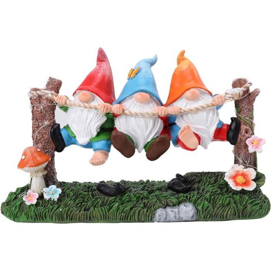 Lot De 6 Mini Nains De Jardin à Boire – Figurines Amusantes Nains Avec Table Et Chaise – Décoration Extérieur Intérieur, Terrarium, Cadeau Jardin