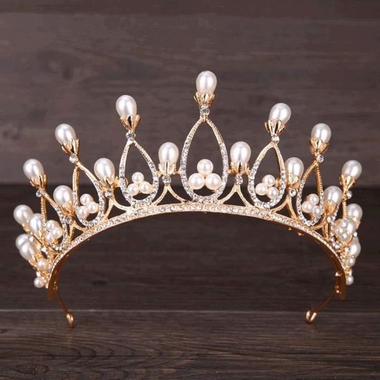 Diadème De Couronne Vert Et Strass - Pour Mariage, Déguisement Princesse, Fête - En Alliage De Zinc, 13.5 X 16.2 Cm - 7