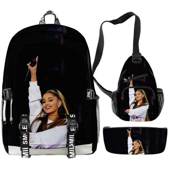 CARTABLE CQW Ariana Grande Ensemble de Sac agrave Dos imprimeacute USB Rechargeable eacutetudiant Sac deacutecole Ensemble de Tr328 Cdiscount Bagagerie Maroquinerie