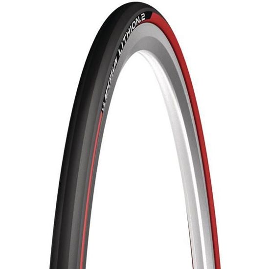 Pneu vélo route Michelin Lithion 2 Performance Line - 700x25C (25-622) - Noir rouge - TUBETYPE