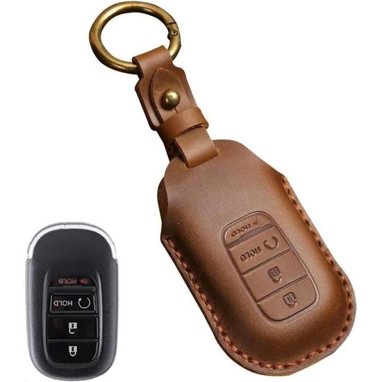 Housse De Protection Clé Voiture Honda - Porte-clés Cuir Noir