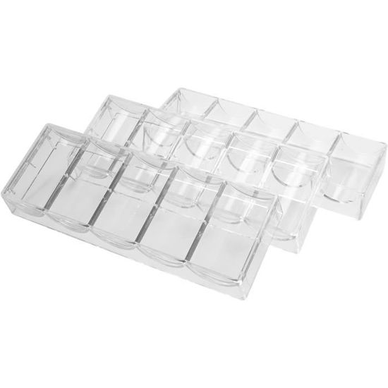 10 Supports Jetons Poker Acrylique | Range-jetons Transparent - 21x7.8cm