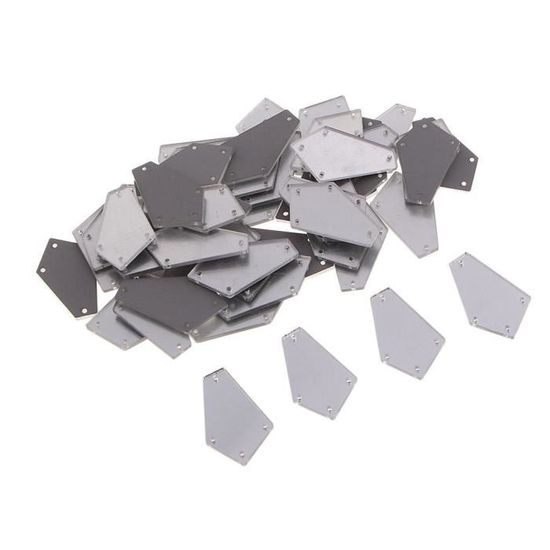 200 Strass Triangulaires Argent à Coudre - Miroir Acrylique - Trou 1,2mm - Pour Vêtements, Bijoux, DIY