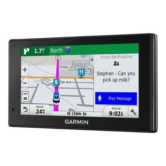 GPS automobile Garmin DriveSmart 51LMT-D avec grand écran de 5 po et mises à jour à vie des cartes