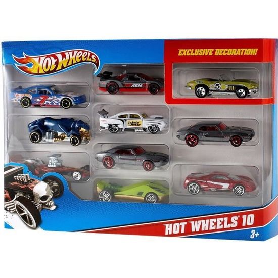 Hot Wheels - Coffret de 10 voitures - Véhicules Miniatures - Mixte - Dès 3 ans