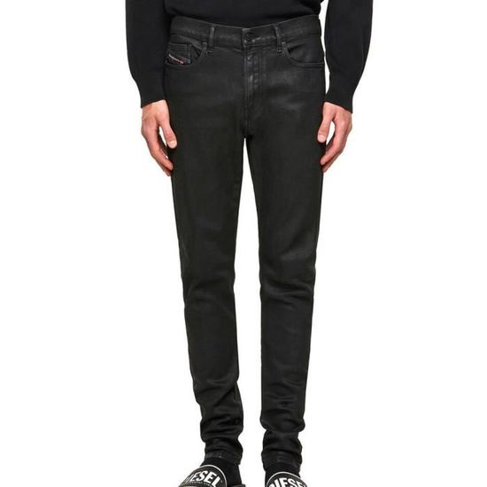 Jean Skinny Enduit Noir Homme Diesel Damny