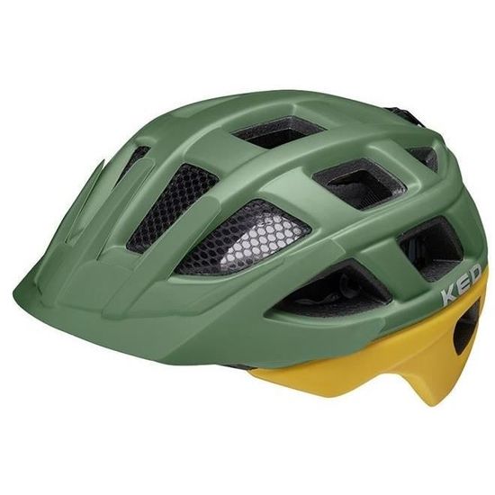 KED HELMETS Kailu – Casque Vélo Enfant/adolescent – Taille S (49-53 Cm) – Vert/jaune Mat – LED Clignotante, Filet Anti-insectes – Fabriqué En Allemagne