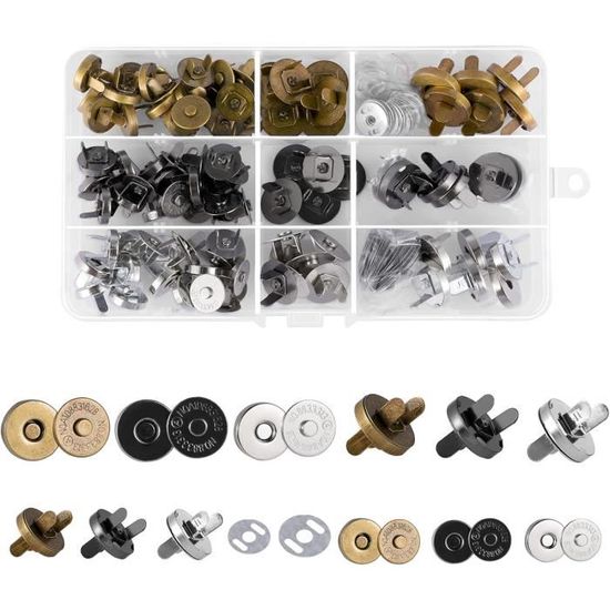 GOIYZTTR 30 Sets Fermoir Magnétique 14 Mm – Boutons Aimantés Or/Argent, Fleur De Prunier Pour Couture & DIY