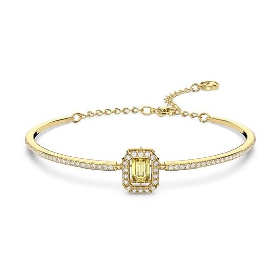 Bracelet Jonc Femme Acier Plaqué Or - Courbe Galbé Asymétrique - Occasion Excellent État