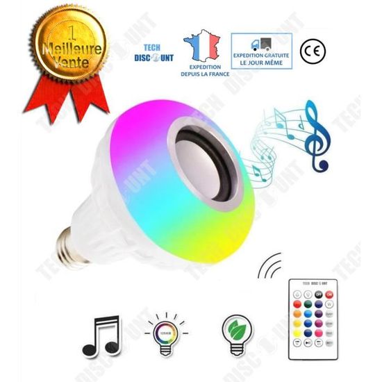 TD® Ampoule Haut parleur enceinte E27 bluetooth connectée intelligente coloré LED contrôle éclairage maison changement couleur