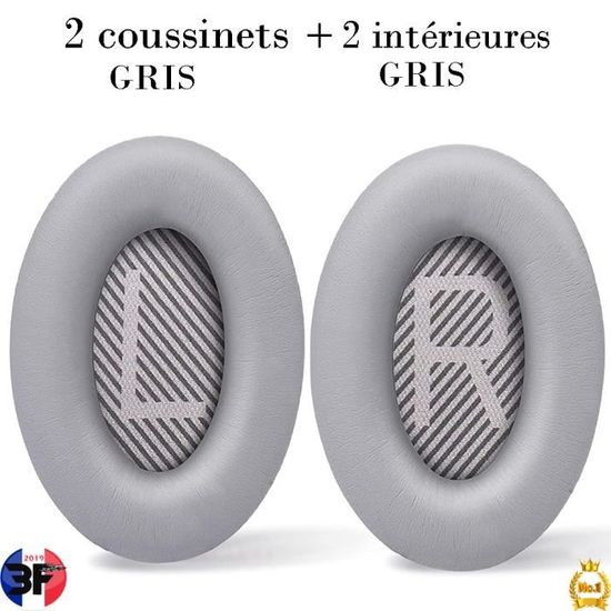 Coussinets D'oreille De Rechange Pour Microsoft Surface Casque 1 Et 2 - Tissu Gris, Mousse Mémoire De Forme - 3