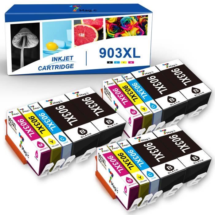 7Magic 903XL 903 XL Compatible pour Cartouche HP 903 XL Noir et