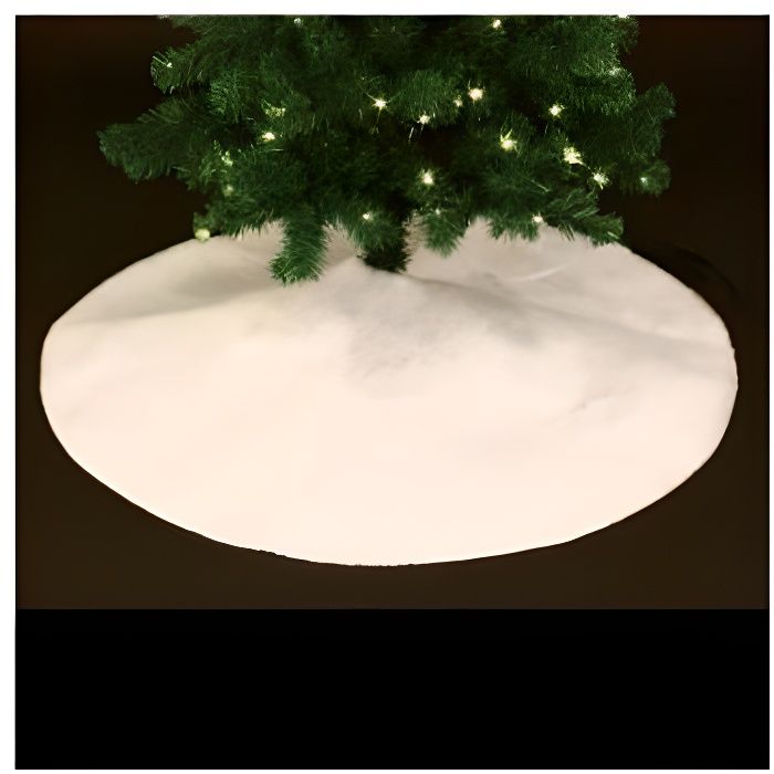 Tapis de sapin neige - D 100 cm - Polyester - Blanc