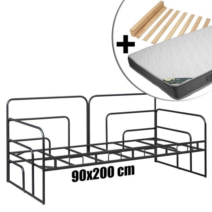 Minna Noire - Pack Banquette-Lit 90x200cm + Matelas Java