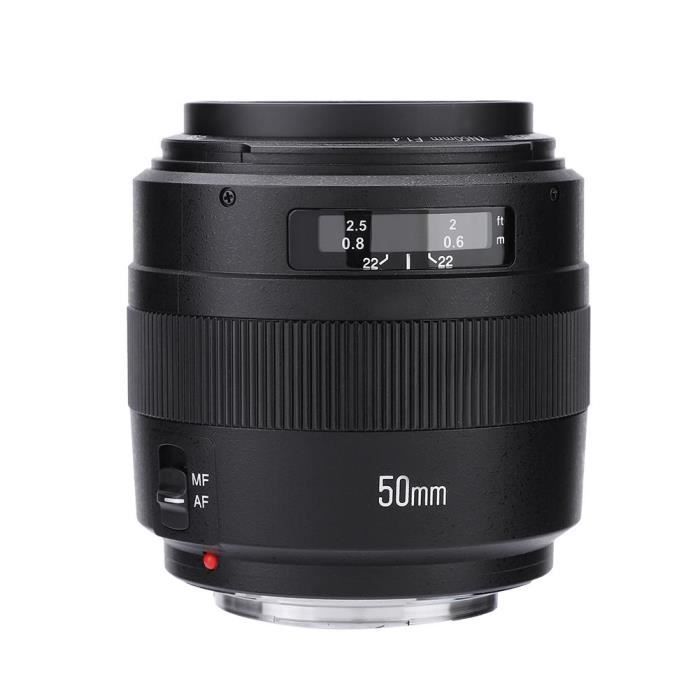 Objectif AF - MF Yongnuo YN-50mm f1.4 à grande ouverture pour appareil photo Canon DSLR---FAC