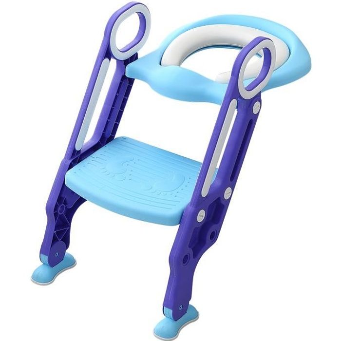 Bébé Réducteur De Toilette Rehausseur Wc Enfant Siège De Toilette Avec Coussin Poignée Bleu et Violet