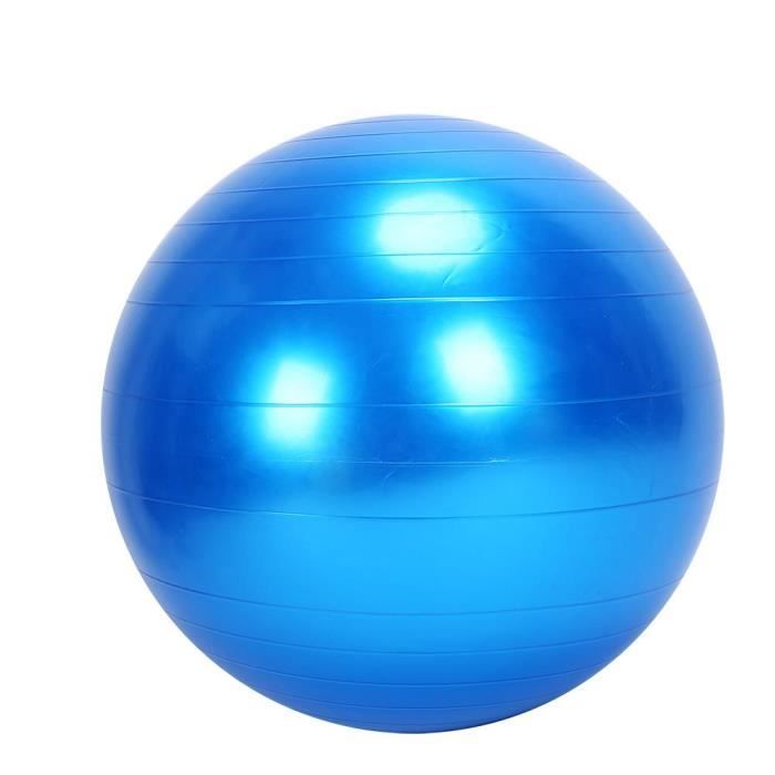 Ballon Suisse Anti-Eclatement Ballon De Gym ballon de yoga 75CM ballon d'équilibre avec Pompe(BLEU)-TAM