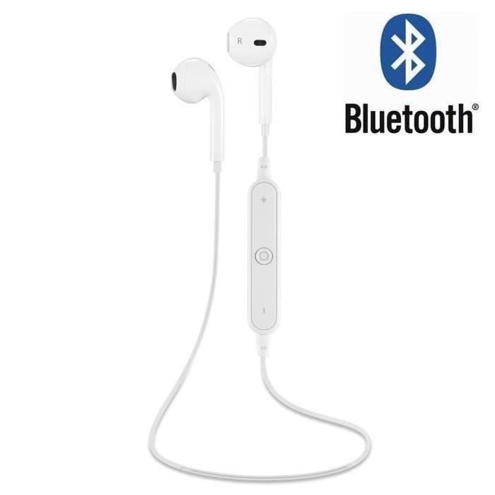 Écouteurs Bluetooth sans fil avec micro Universel - Blanc