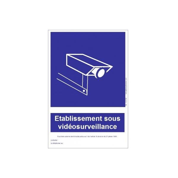 Panneau pvc 15x21 signalisation videosurveillance
