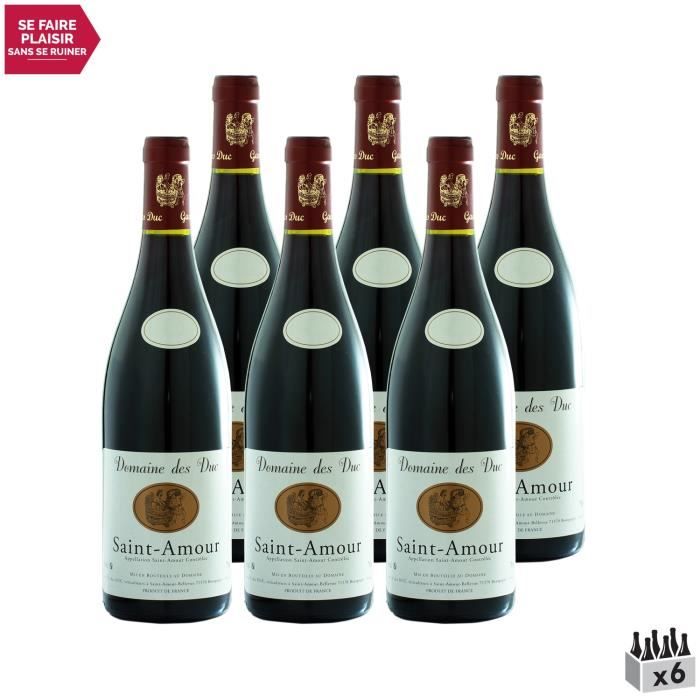 Saint-Amour Rouge 2020 - Lot de 6x75cl - Domaine des Duc - Vin AOC Rouge du Beaujolais - Cépage Gamay