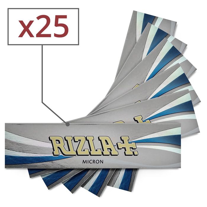 Lot de 25 carnets de grandes Feuilles à rouler SLIM RIZLA MICRON