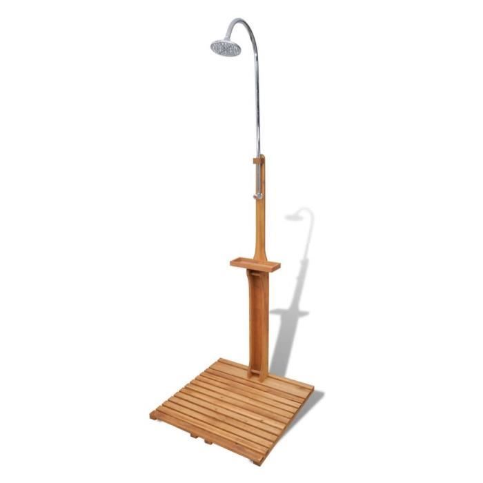 Douche de jardin Douche solaire d'extérieur en bois