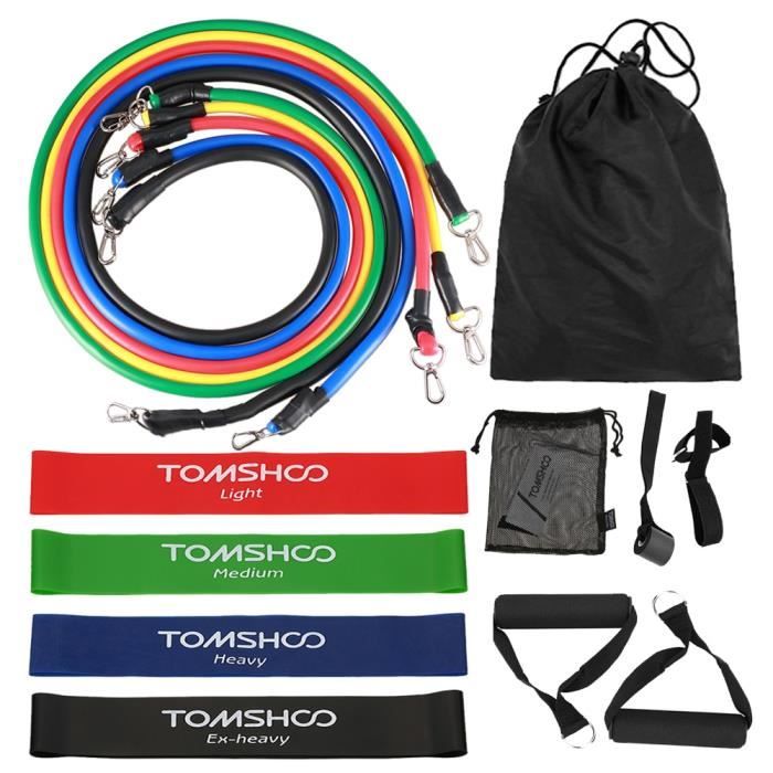 Accessoires Fitness - Musculation,TOMSHOO résistance bandes ensemble 17 pièces Fitness élastique Yoga gymnastique - Type 16pcs #A