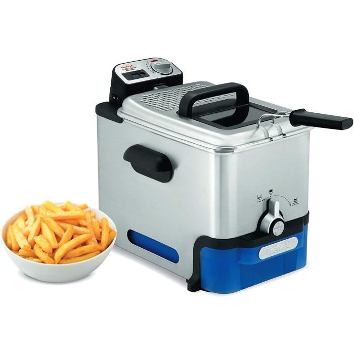 TEFAL OLEOCLEAN 3,5L Filtration automatique de l'huile Mineur digital Hublot de contrôle Thermostat réglable Boite de stockage d'hui