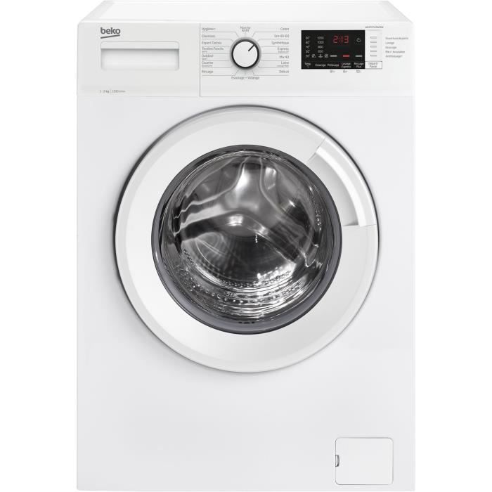 Lave-linge hublot BEKO WUE7212W0W - 7 kg - Moteur standard - L60 cm - 1200 trs/min - Blanc