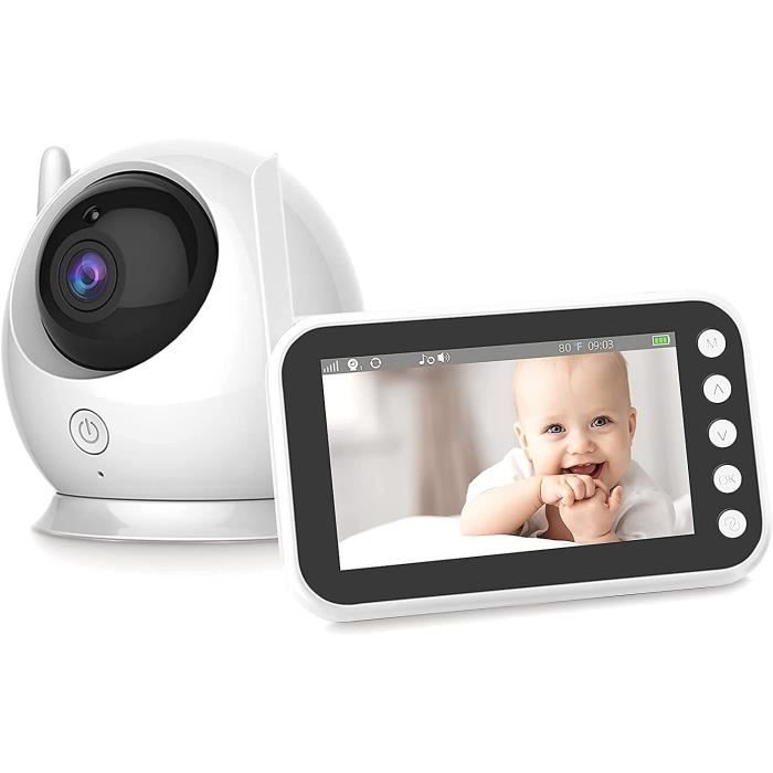 Babyphone Vidéo sans Fil Caméra Bébé avec écran LCD 4,5” et Caméra Robot Audio Bidirectionnel Mode VOX Température Vision Nocturne