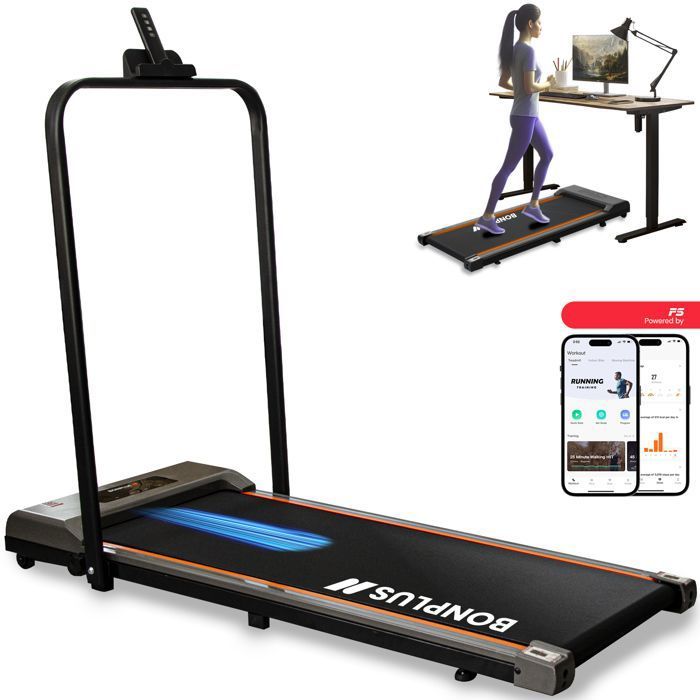 Bonplus BP | Tapis de Course électrique Ultra Mince | jusqu'à 10 km par Heure | 12 centimètres de Haut | Fitness