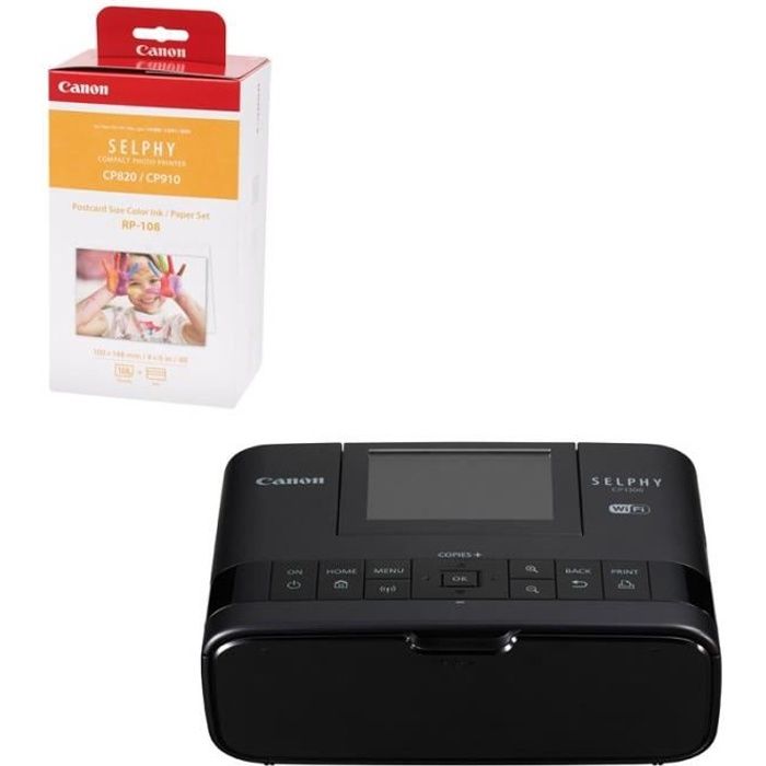 CANON Imprimante SELPHY CP1300 NOIR GARANTIE 2 ANS + consommable RP108