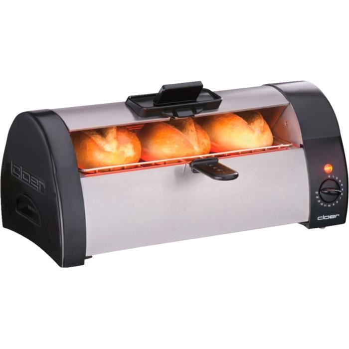 Cloer Grille-pain 3080 Grille-pain four Noir, Acier inoxydable