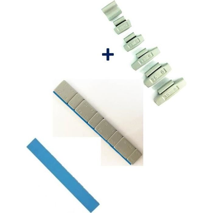Lot 100 Masses d'Equilibrage Adhésifs 4x5g + 4x10g + 150 Plombs à Frapper 5-30gr