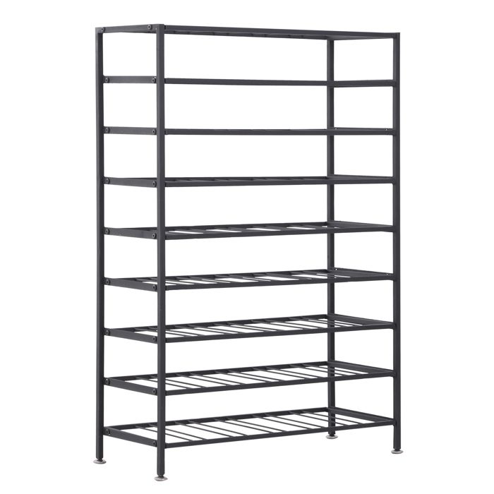 Étagère à vin rack pour bouteilles range-bouteilles capacité 54 bouteilles dim. 63L x 25l x 91H cm métal noir