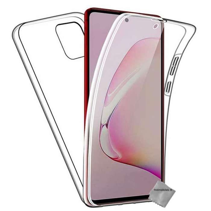 Coque silicone gel fine 360 integrale (avant et arriere) pour Samsung Galaxy Note 10 Lite + film ecran - TRANSPARENT